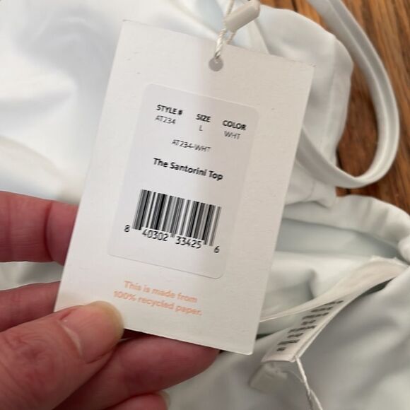 Andie bikini Set Santorini Top 90s High Waisted Bottom White size L NWT - Picture 12 of 14